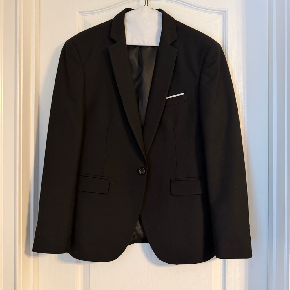 YFFUSHI Men's Notched Lapel Suit Jacket One Button Blazer - Small
